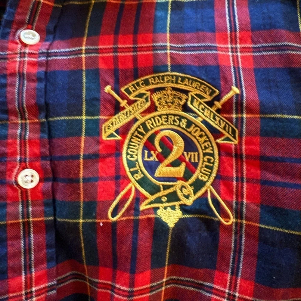 Ralph Lauren Wool Blend Tartan Plaid Button Down Shirt